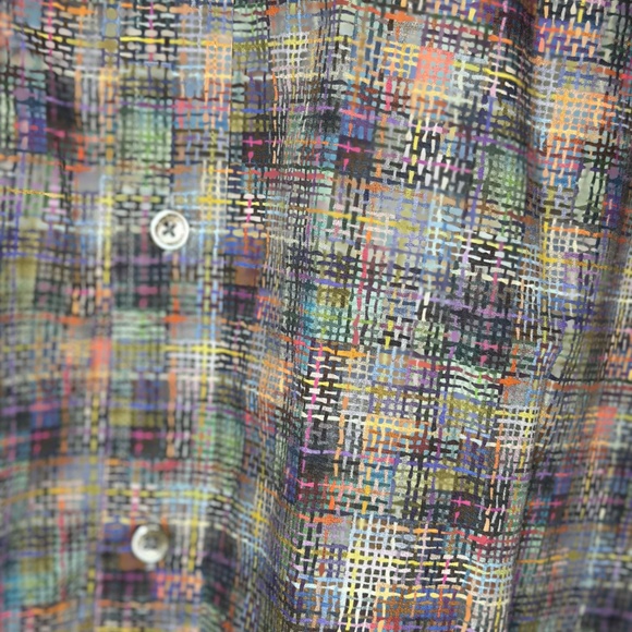 Bugatchi Men's Shaped Fit Button-Down Shirt Size XL 100% Cotton Gray Blue - Picture 2 of 3